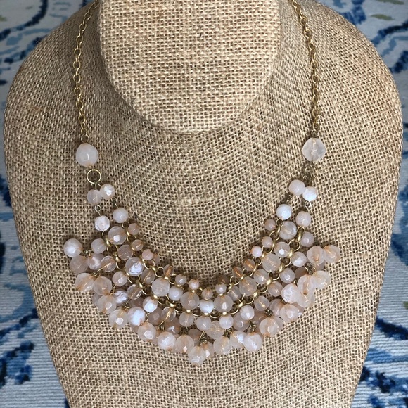 Anthropologie light pink statement necklace